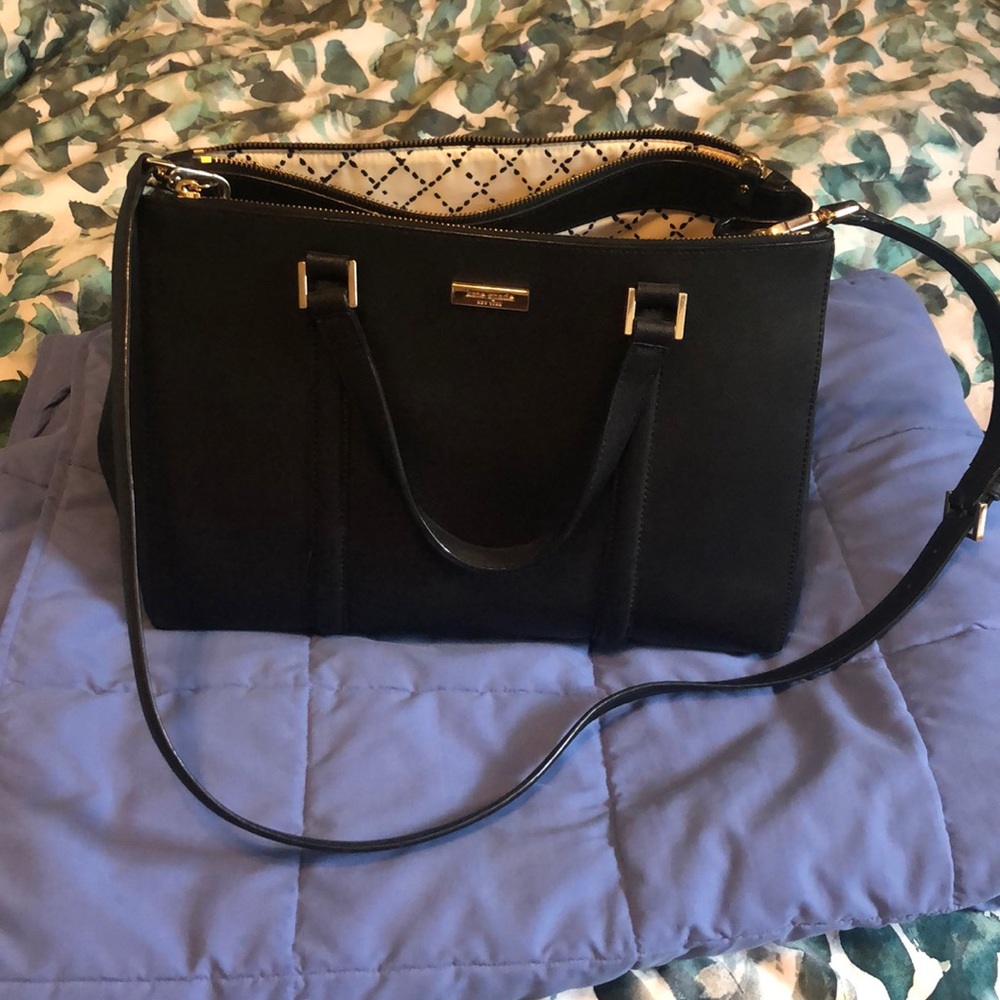 Kate spade black leather tote